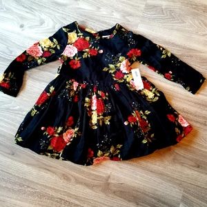 toddler black floral dress